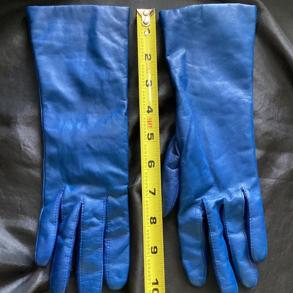 Accessories - Leather gloves blue 6 1/2